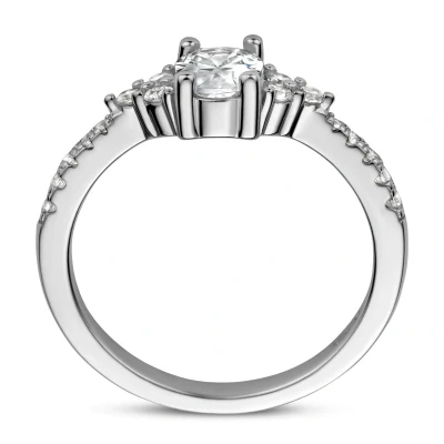 Afbeelding van Ring Trilogie Zirkonia Zilver Gerhodineerd