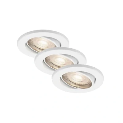 Afbeelding van Briloner Leuchten LED inbouwlampen, set van 3 plafondlampen, module draaibaar, elk 5 watt, 460 lumen, 3.000 Kelvin, IP23, wit, 86x70mm (DxH), 7147 036
