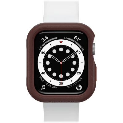Afbeelding van OtterBox All Day Watch Bumper voor Apple Series SE (2e gen/1e gen)/6/5/4 44mm, Schokbestendig, Valbestendig, Slanke beschermhoes Watch, Guards Display and Edges, Bruin/Rood