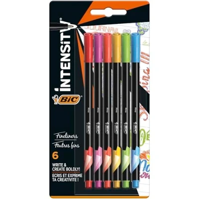 Afbeelding van Bic fineliner Intensity, blister met 6 stuks in geassorteerde regenboo