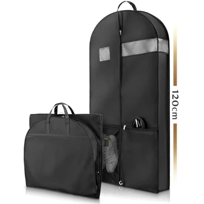 Afbeelding van Bruce.® Grote kledingzak voor 4 6 items I 12 cm diep 120 x 60 Kreukvrije en motvrije opslag Hoogwaardige pakken jurken Ademende waterdichte