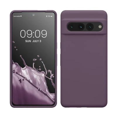 Afbeelding van kwmobile telefoonhoesje geschikt voor Google Pixel 7 Pro Hoesje met siliconen coating Smartphone case in Bleke iris