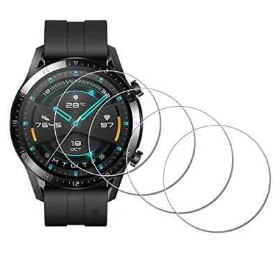 Afbeelding van Displaybescherming beschermfolie voor HUAWEI GT 2 46 mm, iDaPro 9H hardheid gehard glas displaybeschermfolie eenvoudige installatie [4 stuks]