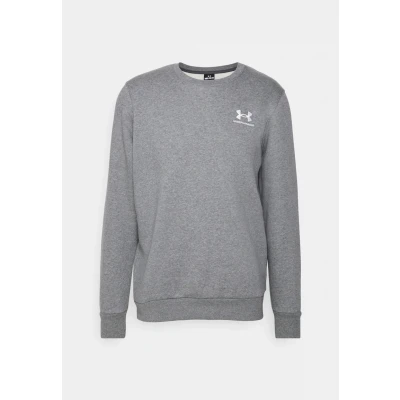 Afbeelding van Under Armour Essential CREW Sweater, Heren, Maat: Large, Pitch gray medium heather/white