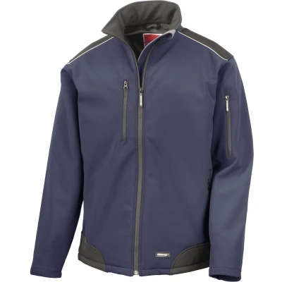 Afbeelding van Result Softshell workwear jacket in ripstop Cordura R124 Navy / Black