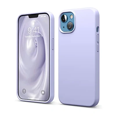 Afbeelding van elago Liquid Silicone Case Compatibel met iPhone 13 Hoesje (6.1&quot;), Complete Full Body Beschermhoes Schokbestendig, Anti Kras Zachte Microfiber Voering (Paars)