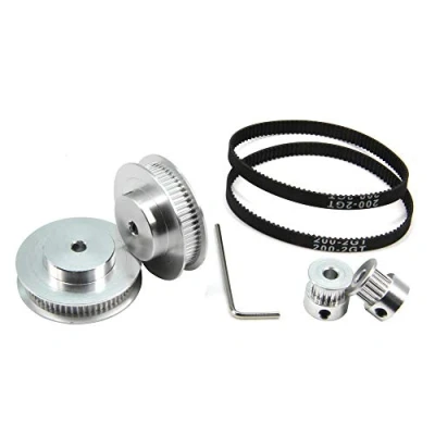 Afbeelding van Zeberoxyz 2 delige set GT2 synchroon wiel 20 &amp; 60 tanden 5 mm boring aluminium tandriemschijf met stuks lengte 200 breedte 6 riem (20 60T 5B 6)