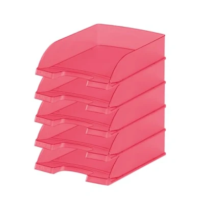Afbeelding van Leitz Brievenbak standaard A4, 5 pack, rood, Plus serie, 52270026