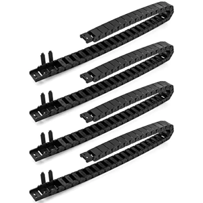 Afbeelding van QWORK 4 stuk kabelrupsketting, kabelrups, 15 mm x 30 mm, voor 3D printers, CNC bewerkingsmachines, elektronische apparaten, zwart, 1M
