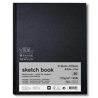 Afbeelding van Winsor &amp; Newton 6673018 Schetsboek met 80 vellen schetspapier, 110 g/m², hardcover gebonden ruglijm, microgeperforeerde 22,9 x 30,5cm