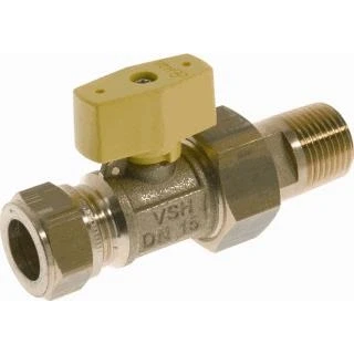 Afbeelding van VSH gaskogelkraan recht 15 mm knel x 1/2&quot; kopp./con.bu.dr.