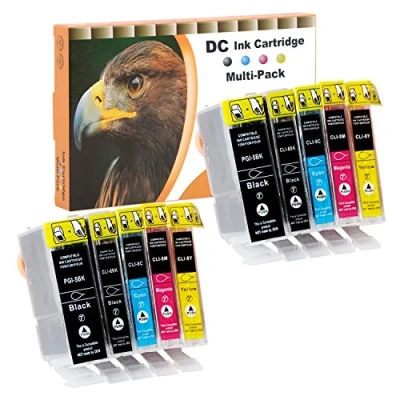 Afbeelding van D&amp;C 10 x inktcartridges, compatibel met Canon PGI 5, CLI 8, voor Pixma iP3300, iP3500, iP4200, iP4200x, iP4300, iP4500, iP4500x, iP5200, iP5200r, iP5300, iP6600 iP67 00 iX4000 iX5000 MP500 MP510