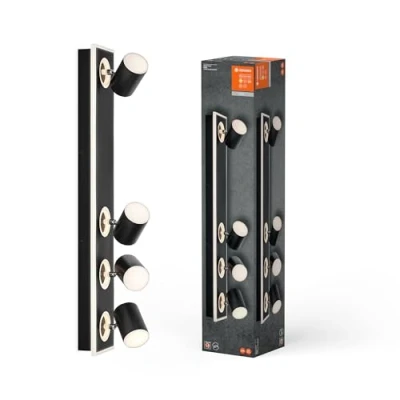 Afbeelding van LEDVANCE Mars LED plafondspot, 5 lichts, 4 spots, zwart