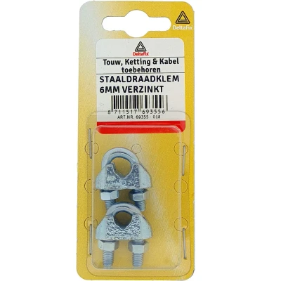 Afbeelding van Deltafix staaldraadklem beugel verzinkt 8 mm 2 st.