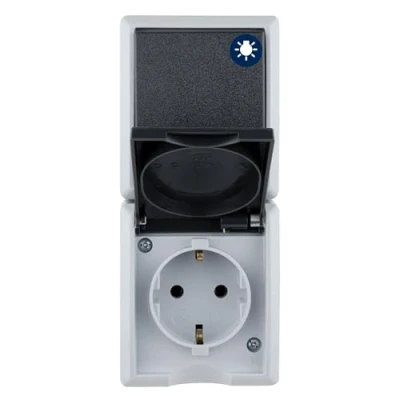 Afbeelding van Rev Ritter 0510241555 Stopcontact met schakelaar/schakelaar IP44 opbouw, vorm A