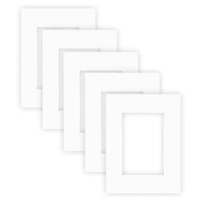 Afbeelding van nielsen Conservation Passepartout karton 1,5 mm set van 5 buitenformaat 18x24 cm voor beeldformaat 10x15 polarwit (lichtwit) gestructureerd oppervlak