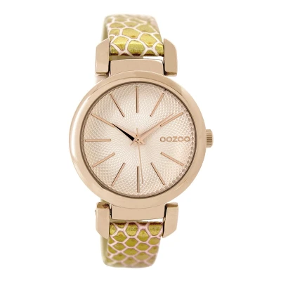 Afbeelding van OOZOO Timepieces Rosé goudkleurige horloge met leren band C9487