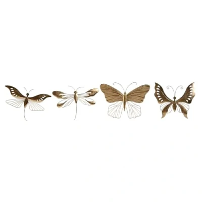 Afbeelding van Wanddecoratie Home ESPRIT Gouden Vlinder 36 x 3 26 cm (4 Stuks)