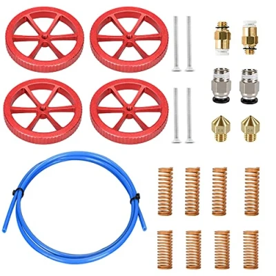 Afbeelding van BZ 3D Heatbed Leveling Kit,4Pcs Hand Twist Nut,8Pcs Hot Bed Die Springs,1.2M Bowden PTFE Tube For Ender 3 V2/3/3 Pro/Ender 5/CR 10/10S. (Type 1)