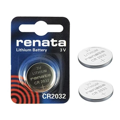 Afbeelding van 2 x Renata CR2032 Swiss Made 225 mAh batterijen cel munt knop horloge 3V lithium batterij