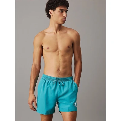 Afbeelding van Calvin Klein Heren Medium Trekkoord KM0KM01161 Zwembroek, Groen (Hazy Teal), XL, XL