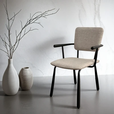 Afbeelding van Livingfurn Eetkamerstoel Brix Finn Zwart