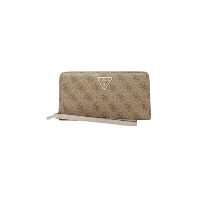 Afbeelding van GUESS Portemonnee Laurel Cheque Organizer Latte Logo Lichtbruin