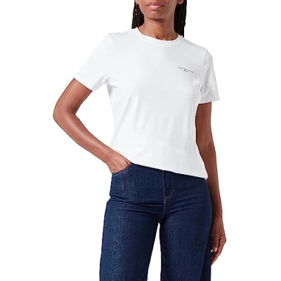 Afbeelding van Tommy Hilfiger 1985 MINI LOGO Tshirt basic, Dames, Maat: XXS, Ecru