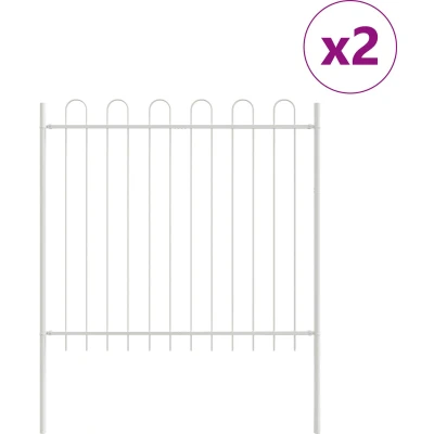 Afbeelding van vidaXL Tuinafscheiding met Hoepel Top Wit 3,4x1,5 m Staal