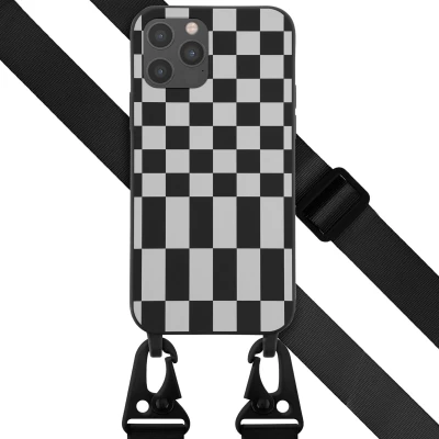 Afbeelding van Apple iPhone 12 Hoesje Siliconen en TPU (zacht) Selencia Softcase/Koordhoesje/Backcover Zwart Telefoonhoesje
