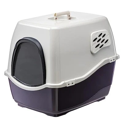 Afbeelding van Ferplast Kattenbak met Deksel MAXI BILL, Grote Kattenbak, Kap, 2 Anti Geurfilters, 57 x 45 h 48 cm, Verduisterde Deur en Handvat