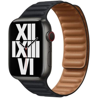 Afbeelding van Apple origineel Leather Link Watch M/L 38mm / 40mm 41mm Midnight ML7T3ZM/A