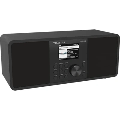 Afbeelding van TELESTAR TOP 250 Stereo DAB+, Internetradio en FM radio ontvanger audioweergave WiFi Bluetooth 5.3 USB Audio weergave kleurendisplay 10W luidsprekers zwart
