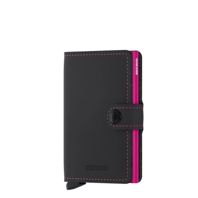 Afbeelding van Secrid Miniwallet Portemonnee Matte black &amp; fuchsia