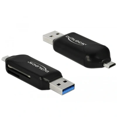 Afbeelding van Card Reader OTG USB 3.0 SD + microSD für Smartphones Delock
