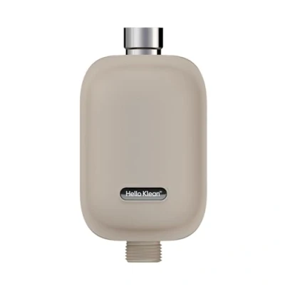 Afbeelding van Hello Klean Shower Filter Beige Filtert metalen, chloor &amp; onzuiverheden Verbetert huid haar Snel eenvoudig te installeren voor in line elektrische douches