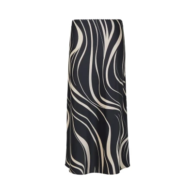 Afbeelding van s.Oliver Black Label MIT Elastikbund UND Alloverprint Alijn rok, Dames, Maat: 32, Schwarz