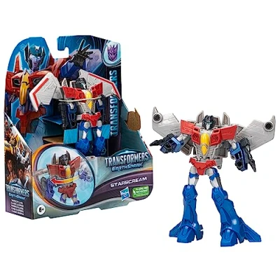 Afbeelding van Transformers speelgoed, EarthSpark Warrior Class Starscream actiefiguur,12,5 cm, robotspeelgoed voor kinderen vanaf 6 jaar