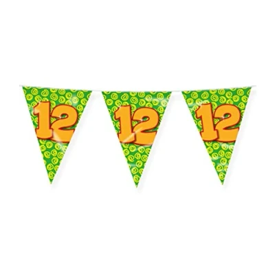 Afbeelding van Vlaggenlijn slinger 12 jaar party 10 meter