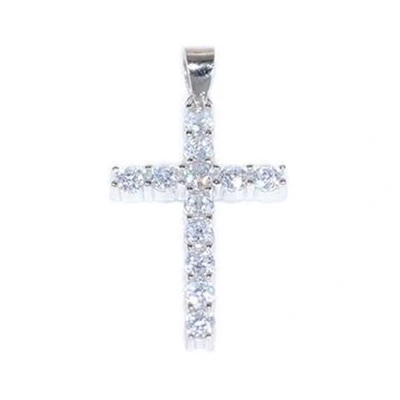 Afbeelding van Blinx Jewels Zilveren Hanger Kruis Steentjes Zirkonia