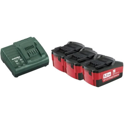 Afbeelding van Metabo 685048000 18V Li Ion Accu Starterset (3x 5.2Ah) + Lader