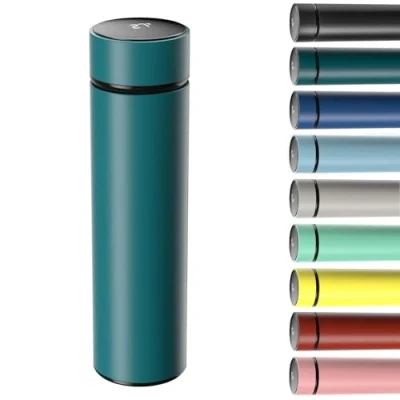 Afbeelding van Homealexa Thermosfles, 500 ml, vacuüm geïsoleerde thermosbeker, 304 roestvrij staal, led touchscreen, temperatuurweergave, waterfles perfect voor thuis, kantoor, reizen en sport (saffierblauw)