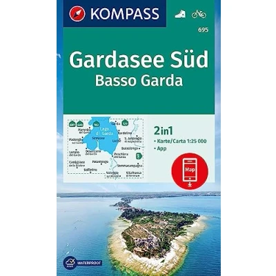 Afbeelding van Carta escursionistica n. 695. Gardasee Süd, Basso Garda. Ediz. multilingue: 3in1 Wanderkarte inklusive Karte zur offline Verwendung in der KOMPASS App. Fahrradfahren. Skitouren. Langlaufen.