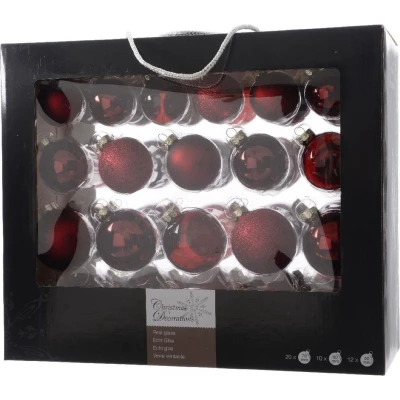 Afbeelding van Kerstbal glas gl mt glit tr/assorted/ossenbloed KSD