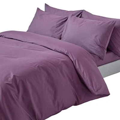 Afbeelding van Homescapes Beddengoedset, 3 delig, dekbedovertrek 200 x cm met kussenslopen 48 74 cm, druif/paars, 100% puur Egyptisch katoen, draaddichtheid 200, percale beddengoed