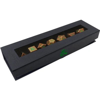 Afbeelding van Dungeons and Dragons: Heavy Metal Dice Set Feywild Copper Green (7 stuks)