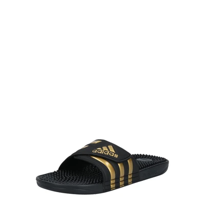 Afbeelding van adidas Performance Adissage Badslippers, Maat: 46, Core black/gold metallic Kunststof