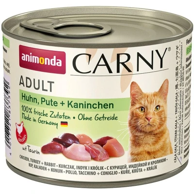 Afbeelding van 6x200g Adult Kip, Kalkoen &amp; Konijn Animonda Carny Kattenvoer