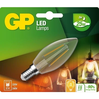 Afbeelding van Gp Led filament candle e14 2,1w = 25w 778081 ldce1 2 745GPCAN078081CE1