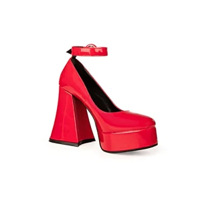 Afbeelding van LAMODA Build Me Up Court Shoe voor dames, Rood patent, 36 EU
